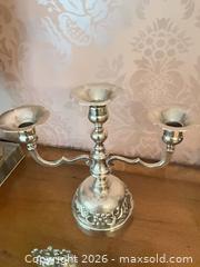 MaxSold Auction: Lot of 4 Silver & Silver-Tone Pieces: Candelabra, Bell, Ashtray - Los Angeles (California, USA) PARTNER MANAGED Estate Sale Online Auction - Thurston Circle
