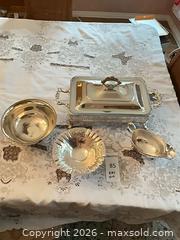 MaxSold Auction: Oneida Silver Plate, Maciel (Sterling Mexico Silver) 4-Piece Serveware Set - Los Angeles (California, USA) PARTNER MANAGED Estate Sale Online Auction - Thurston Circle