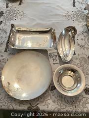 MaxSold Auction: Set of 4 Silver-Plate Trays and Serving Dishes - Los Angeles (California, USA) PARTNER MANAGED Estate Sale Online Auction - Thurston Circle