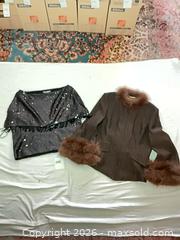 MaxSold Auction: St. John Couture Brown Knit Metallic-Thread Jacket, Size L - Los Angeles (California, USA) PARTNER MANAGED Estate Sale Online Auction - Thurston Circle