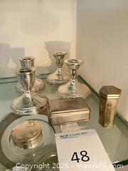 MaxSold Auction: Sterling Silver & Metal Candlesticks and Boxes, Lot of 7 - Los Angeles (California, USA) PARTNER MANAGED Estate Sale Online Auction - Thurston Circle