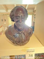 MaxSold Auction: Wooden Bust of William Shakespeare, Dark Mahogany Finish - Los Angeles (California, USA) PARTNER MANAGED Estate Sale Online Auction - Thurston Circle