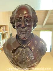 MaxSold Auction: Wooden Bust of William Shakespeare, Dark Mahogany Finish - Los Angeles (California, USA) PARTNER MANAGED Estate Sale Online Auction - Thurston Circle