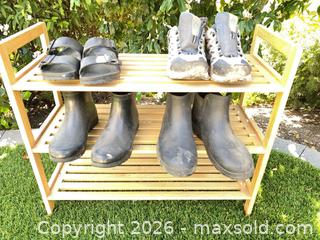 MaxSold Auction: 3 Tier Wood Shoe Rack & Shoes - Thousand Oaks (California, USA) PARTNER MANAGED Estate Sale Online Auction - Camino Roberto
