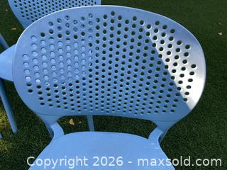 MaxSold Auction: 4 Dot Outdoor Stackable Dining or Patio Chairs by Article - Thousand Oaks (California, USA) PARTNER MANAGED Estate Sale Online Auction - Camino Roberto