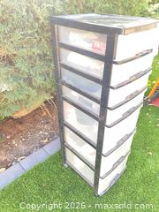 MaxSold Auction: 7 Tier Plastic Storage Drawer Cart & Contents - Thousand Oaks (California, USA) PARTNER MANAGED Estate Sale Online Auction - Camino Roberto