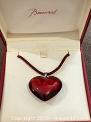 MaxSold Auction: Baccarat Heart Crystal Necklace in Box  - Thousand Oaks (California, USA) PARTNER MANAGED Estate Sale Online Auction - Camino Roberto