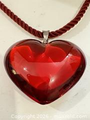 MaxSold Auction: Baccarat Heart Crystal Necklace in Box  - Thousand Oaks (California, USA) PARTNER MANAGED Estate Sale Online Auction - Camino Roberto
