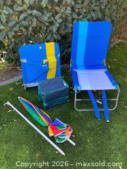 MaxSold Auction: Folding Backpack Beach Lounge Chairs, Beach Umbrella, & More! - Thousand Oaks (California, USA) PARTNER MANAGED Estate Sale Online Auction - Camino Roberto