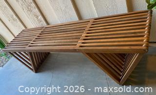 MaxSold Auction: Modern Mid-Century Style Slatted Wood Bench - Thousand Oaks (California, USA) PARTNER MANAGED Estate Sale Online Auction - Camino Roberto