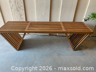 MaxSold Auction: Modern Mid-Century Style Slatted Wood Bench - Thousand Oaks (California, USA) PARTNER MANAGED Estate Sale Online Auction - Camino Roberto