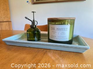 MaxSold Auction: Sea Foam Ceramic Plate with Candle & Green Glass Dispenser - Thousand Oaks (California, USA) PARTNER MANAGED Estate Sale Online Auction - Camino Roberto