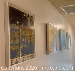 MaxSold Auction: Set of Four Charles Livingston Bull Prints  - Thousand Oaks (California, USA) PARTNER MANAGED Estate Sale Online Auction - Camino Roberto