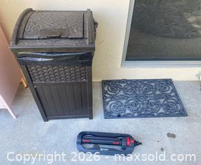 MaxSold Auction: Suncast Outdoor Trashcan, Rubber Mat, & Sprinkler - Thousand Oaks (California, USA) PARTNER MANAGED Estate Sale Online Auction - Camino Roberto