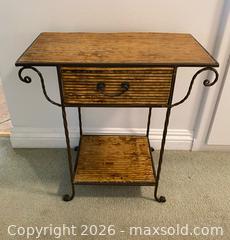 MaxSold Auction: Vintage Bamboo Table With Metal Legs - Thousand Oaks (California, USA) PARTNER MANAGED Estate Sale Online Auction - Camino Roberto