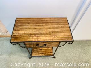 MaxSold Auction: Vintage Bamboo Table With Metal Legs - Thousand Oaks (California, USA) PARTNER MANAGED Estate Sale Online Auction - Camino Roberto