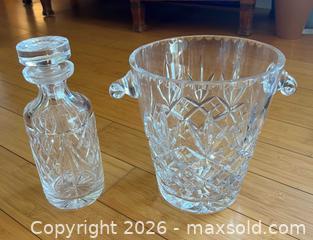 MaxSold Auction: Vintage Etched Lead Crystal Type Ice Bucket and Decanter - Thousand Oaks (California, USA) PARTNER MANAGED Estate Sale Online Auction - Camino Roberto