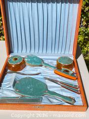 MaxSold Auction: VTG Art Deco Celluloid & Amber Vanity Set  - Thousand Oaks (California, USA) PARTNER MANAGED Estate Sale Online Auction - Camino Roberto