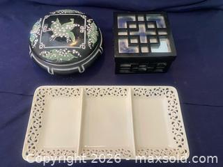 MaxSold Auction: VTG Decorative Godinger Ceramic Tray & Trinket Boxes  - Thousand Oaks (California, USA) PARTNER MANAGED Estate Sale Online Auction - Camino Roberto