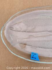 MaxSold Auction: Pressed Clear Glass Serving Platter with Embossed Fish - Saanich (British Columbia, Canada) SELLER MANAGED Downsizing Online Auction -  Dunsterville Avenue