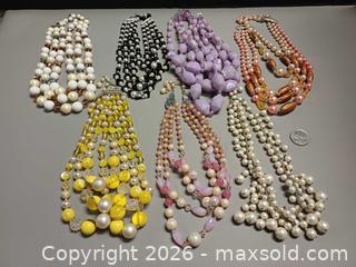 MaxSold Auction: 7 Vintage Faux Pearls & Beaded Multi Strand Necklaces Japan Made & etc. Lot - Toronto (Ontario, Canada) PARTNER MANAGED Reseller Online Auction - Queen Street West