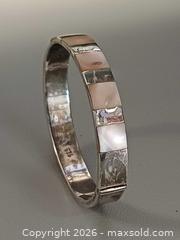 MaxSold Auction: 925 Silver Bangle Bracelet with Mother of Pearl Inlaid Marked  - Toronto (Ontario, Canada) PARTNER MANAGED Reseller Online Auction - Queen Street West