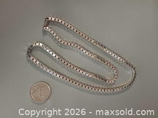 MaxSold Auction: 925 Silver Box Chain Necklace Marked  - Toronto (Ontario, Canada) PARTNER MANAGED Reseller Online Auction - Queen Street West