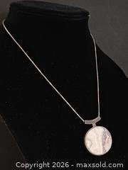 MaxSold Auction: 925 Silver & Crazy Lace Agate Pendant Necklace Marked  - Toronto (Ontario, Canada) PARTNER MANAGED Reseller Online Auction - Queen Street West