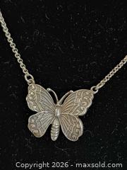 MaxSold Auction: 925 Silver Small Butterfly Pendant Necklace Marked  - Toronto (Ontario, Canada) PARTNER MANAGED Reseller Online Auction - Queen Street West