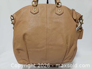 MaxSold Auction: Coach Ashley North South Tan Leather Satchel Shoulder Handbag F23684 - Toronto (Ontario, Canada) PARTNER MANAGED Reseller Online Auction - Queen Street West