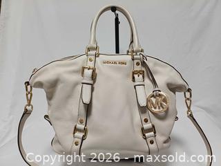 MaxSold Auction: Michael Kors Bedford Belted Ivory Leather Medium Satchel Shoulder Handbag  - Toronto (Ontario, Canada) PARTNER MANAGED Reseller Online Auction - Queen Street West