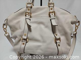 MaxSold Auction: Michael Kors Bedford Belted Ivory Leather Medium Satchel Shoulder Handbag  - Toronto (Ontario, Canada) PARTNER MANAGED Reseller Online Auction - Queen Street West
