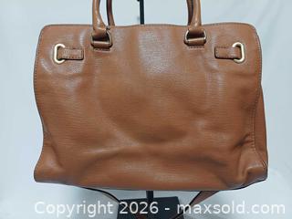 MaxSold Auction: Michael Kors Hamilton Grommet Tan Brown Leather Satchel Shoulder Handbag  - Toronto (Ontario, Canada) PARTNER MANAGED Reseller Online Auction - Queen Street West