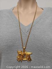 MaxSold Auction: Rare Vintage Robert Larin Modernist Abstract Gold Tone Pendant Necklace  - Toronto (Ontario, Canada) PARTNER MANAGED Reseller Online Auction - Queen Street West