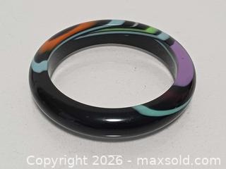 MaxSold Auction: Sobral Brazil Multicolor Swirl & Black Lucite Bangle Bracelet - Toronto (Ontario, Canada) PARTNER MANAGED Reseller Online Auction - Queen Street West