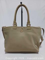 MaxSold Auction: Tory Burch Dene Beige Nylon Tote Shoulder Handbag  - Toronto (Ontario, Canada) PARTNER MANAGED Reseller Online Auction - Queen Street West