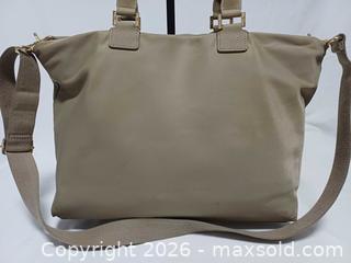 MaxSold Auction: Tory Burch Dene Beige Nylon Tote Shoulder Handbag  - Toronto (Ontario, Canada) PARTNER MANAGED Reseller Online Auction - Queen Street West