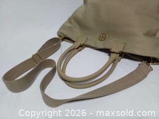 MaxSold Auction: Tory Burch Dene Beige Nylon Tote Shoulder Handbag  - Toronto (Ontario, Canada) PARTNER MANAGED Reseller Online Auction - Queen Street West
