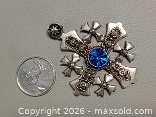 MaxSold Auction: Vintage 950 Silver Jerusalem Cross Pendant  - Toronto (Ontario, Canada) PARTNER MANAGED Reseller Online Auction - Queen Street West