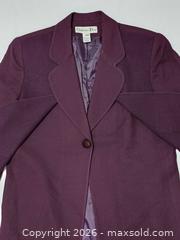 MaxSold Auction: Vintage Christian Dior Women's Deep Purple Pure Wool One Button Jacket Size 14 - Toronto (Ontario, Canada) PARTNER MANAGED Reseller Online Auction - Queen Street West