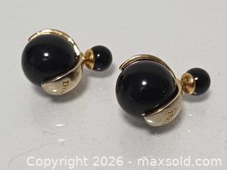 MaxSold Auction: Vintage Dior (Christian Dior) Gold Finish & Black Glass Bead Tribales Earrings  - Toronto (Ontario, Canada) PARTNER MANAGED Reseller Online Auction - Queen Street West