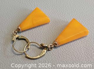MaxSold Auction: Vintage Germany Butterscotch Amber With Gold Plated Metal Earrings  - Toronto (Ontario, Canada) PARTNER MANAGED Reseller Online Auction - Queen Street West
