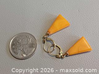 MaxSold Auction: Vintage Germany Butterscotch Amber With Gold Plated Metal Earrings  - Toronto (Ontario, Canada) PARTNER MANAGED Reseller Online Auction - Queen Street West