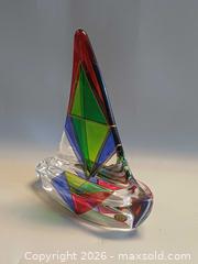 MaxSold Auction: Vintage Italian Murano Art Glass Sailboat Sculpture / original sticker  - Toronto (Ontario, Canada) PARTNER MANAGED Reseller Online Auction - Queen Street West
