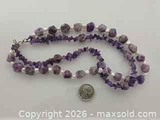MaxSold Auction: Vintage Nature Fresh Water Pearl and Amethyst Beads Double Strands Necklace  - Toronto (Ontario, Canada) PARTNER MANAGED Reseller Online Auction - Queen Street West