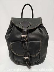 MaxSold Auction: Vintage Roots Canada Black Pebbled Leather Drawstring Backpack Bag  - Toronto (Ontario, Canada) PARTNER MANAGED Reseller Online Auction - Queen Street West