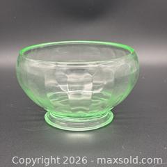MaxSold Auction: Footed Uranium Glass Bowl, Fluorescent Green, Moldged Ribbed Interior - Ottawa (Ontario, Canada) SELLER MANAGED Downsizing Online Auction - Valley Stream Drive (CONDO)