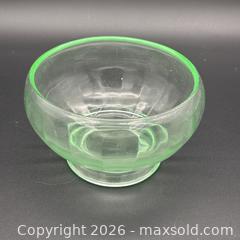 MaxSold Auction: Footed Uranium Glass Bowl, Fluorescent Green, Moldged Ribbed Interior - Ottawa (Ontario, Canada) SELLER MANAGED Downsizing Online Auction - Valley Stream Drive (CONDO)
