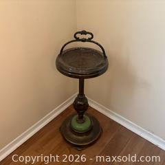MaxSold Auction: Victorian/Art Deco Metal Smoking Stand with Handle, Jadeite Glass Base - Ottawa (Ontario, Canada) SELLER MANAGED Downsizing Online Auction - Valley Stream Drive (CONDO)