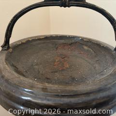 MaxSold Auction: Victorian/Art Deco Metal Smoking Stand with Handle, Jadeite Glass Base - Ottawa (Ontario, Canada) SELLER MANAGED Downsizing Online Auction - Valley Stream Drive (CONDO)